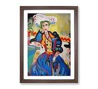 The Woman By Amadeo De Souza Cardoso Classic Painting Framed Print | A3 Walnut Framed Wall Art | Ready to Hang | Classic Historical Picture | Living Room Bedroom Lounge Office