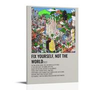 The Wombats Fix Yourself, Not The WorldWall Decor Canvas Office Art Painting Print Home Living Room Bedroom Decor ArtworkFrame-style12x18inch(30x45cm)