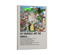 The Wombats Fix Yourself, Not The WorldWall Decoration Waterproof Canvas Poster High-definition Printing Suitable for Bedroom Living Room Coffee Shop DecorationFrame-style24x36inch(60x90cm)