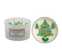 The Wonder of You Waxes - Christmas Scented Candles, Christmas Spice, Christmas Tree - 500g Soy Wax, 60 Hr Burn, Luxury Triple Wick Candle, Gifts, Birthdays, Anniversary - (Matt White/Christmas Tree)