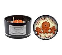 The Wonder of You Waxes - Christmas Scented Candles, Snow Angel, Gingerbread Man - 500g Soy Wax, 60Hr, Luxury Triple Wick Candle, Gifts, Birthday, Anniversary, Decor - (Glossy Black/Gingerbread Man)