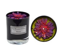 The Wonder of You Waxes - Luxury Handcrafted Floral Candle in Glass Jar, 200g, Long-Lasting Burn (40-45 hrs) Crafted by Experts, Lovely Gift, Christmas, Anniversary (Green Candle/Purple Flower)