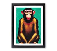 The Wonderful Monkey Framed Wall Art Print A2 Black