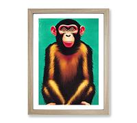 The Wonderful Monkey Framed Wall Art Print A2 Oak