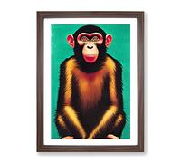 The Wonderful Monkey Framed Wall Art Print A2 Walnut