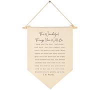 The Wonderful Things You Will Be Canvas Pennant Banner, Nursery Wall Decor for Baby Boy Girl Room, Kids Playroom Bedroom Hanging Flag Sign, Reading Nook Wall Art, Baby Shower Gift