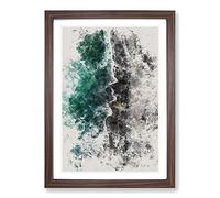 The Wonders of Hawaii Watercolour Framed Print | A2 Walnut Framed Wall Art | Ready to Hang | Modern Historical Picture | Living Room Bedroom Lounge Office