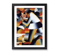 The Woodcutter By Kazimir Malevich Classic Painting Framed Print | A4 Black Framed Wall Art | Ready to Hang | Classic Historical Picture | Living Room Bedroom Lounge Office