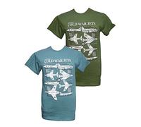 The Wooden Model Company Ltd Apache AH-64 Helicopter - Military T Shirt with Blueprint Design. (Blue, Large)