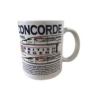 The Wooden Model Company Ltd Concorde Civilian Supersonic Aircraft Designed Mug. Blue