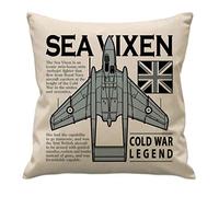 The Wooden Model Company Ltd de Havilland DH.110 Sea Vixen Royal Navy First Generation Jet Fighter Military Aircraft Cushion (Inner Included).