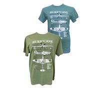 The Wooden Model Company Ltd Hawker Hurricane RAF WW2 Battle of Britain Fighter Aircraft Military Blueprint T Shirt