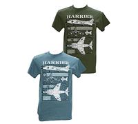 The Wooden Model Company Ltd Hawker Siddeley Mcdonnell Douglas Harrier Jump Jet RAF Military Aircraft Military T Shirt Blueprint Design