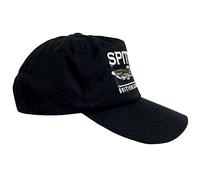 The Wooden Model Company Ltd Spitfire World War Two RAF Fighter Aircraft Black Adjustable Embroidered Baseball Cap.