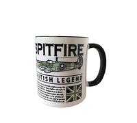 The Wooden Model Company Ltd Supermarine Spitfire RAF WW11 Fighter Aircraft Mug. White
