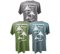 The Wooden Model Company Ltd V - Bomber's -Military T Shirt with Blueprint Design (Green, XL)