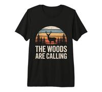 The Woods are Calling Buck Deer Hunting Retro Hunter Forest Premium T-Shirt