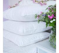 The Wool Company British 100% Wool Pillow- Low Fill - British Wool Pillow Encased in 220 Thread Count 100% White Cotton Casing - Made in The UK