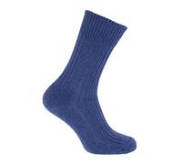 The Wool Company Cotswold Mohair Trekking Sock 4-7 - Atlantic Blue Colour Unisex Calf Length Socks for Boots and Shoes - Made in the UK