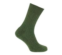 The Wool Company Cotswold Mohair Trekking Sock 4-7 - Loden Colour Unisex Calf Length Socks for Boots and Shoes - Made in the UK