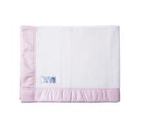 The Wool Company Satin Bound Merino Baby Blanket Soft Pink - 100% Merino Wool with Soft Pink Satin Ribbon Trim 100 x 120 cm - Made in England