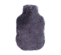 The Wool Company Sheepskin Hot Water Bottle Cover Graphite - Soft and Warm Made From 100% Sheepskin - Natural Rubber Bottle- Made in UK
