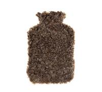 The Wool Company Sheepskin Hot Water Bottle Cover Hazelnut - 100% Genuine Sheepskin With Fashy Bottle