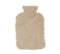The Wool Company Sheepskin Hot Water Bottle Linen - 100% Genuine Sheepskin Cover With Bs 1970:2012 Fashy Bottle, 36 X 24 Cm