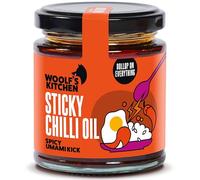 The Woolf’s Kitchen | Sticky Chilli Oil | Crispy Chilli Oil Extravaganza | Spice-Up with Sticky Texture | Essential for Rice, Noodles, & Burgers | Elevate Asian Dishes | Umami Rich Hot Sauce | 190ml
