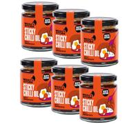 The Woolf’s Kitchen | Sticky Chilli Oil | Crispy Chilli Oil Extravaganza | Spice-Up with Sticky Texture | Essential for Rice, Noodles & Burgers | Elevate Asian Dishes | Umami Hot Sauce | 6 x 190ml