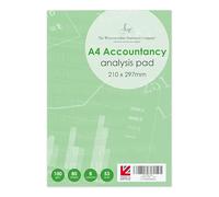 The Worcestershire Stationery Company A4 analysis pad, 53 rows, 8 columns, numbered, 100gsm