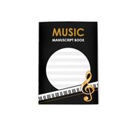 The Worcestershire Stationery Company A4 stapled manuscript book with 120gsm pages and 350gsm gloss laminated cover. 31 pages of blank music paper featuring 12 staves per page