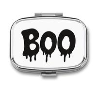 The Word Boo Simple Pill Box 2 Compartment Portable Medicine Pill Case Travel Pill Organizer for Pocket Purse