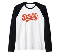 The Word Daddy | A Retro Aesthetic Design That says Daddy Raglan Baseball Tee