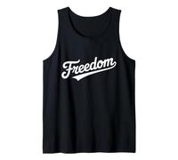The Word Freedom | A Baseball Style Design That says Freedom Tank Top