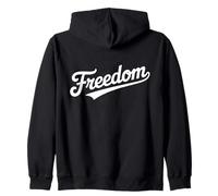 The word Freedom | A baseball style design that says Freedom Zip Hoodie