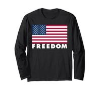 The Word Freedom | Stylish US Flag Design That says Freedom Long Sleeve T-Shirt