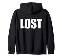 The word Lost | A bold design that says Lost Zip Hoodie