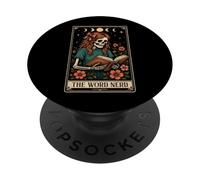 The Word Nerd Book Reader Reading Bookworm Tarot Card Witchy PopSockets Adhesive PopGrip