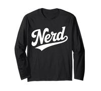 The Word Nerd Retro Script Design | Bold Geeky Aesthetic Long Sleeve T-Shirt