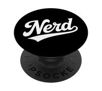 The Word Nerd Retro Script Design | Bold Geeky Aesthetic PopSockets Adhesive PopGrip