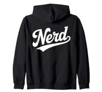 The Word Nerd Retro Script Design | Bold Geeky Aesthetic Zip Hoodie