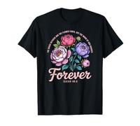 The Word of God Endures Forever Women Christian Floral T-Shirt