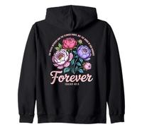 The Word of God Endures Forever Women Christian Floral Zip Hoodie