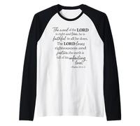 The Word of The Lord is Right and True Psalm 33:4 Scripture Raglan Baseball Tee