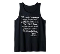 The Word of The Lord is Right and True Psalm 33:4 Scripture Tank Top