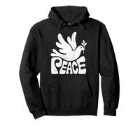 The word Peace Groovy Dove Retro Hippie Design Pullover Hoodie