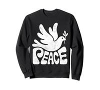 The word Peace Groovy Dove Retro Hippie Design Sweatshirt