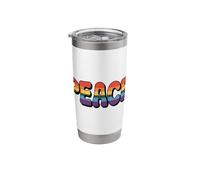 The Word Peace. Rainbow Retro Vintage Design That says Peace Stainless Steel Insulated Tumbler