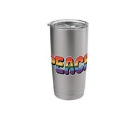 The Word Peace. Rainbow Retro Vintage Design That says Peace Stainless Steel Insulated Tumbler